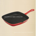 China Cast Iron Frypan with Enamel Finishing in 26cm Dia